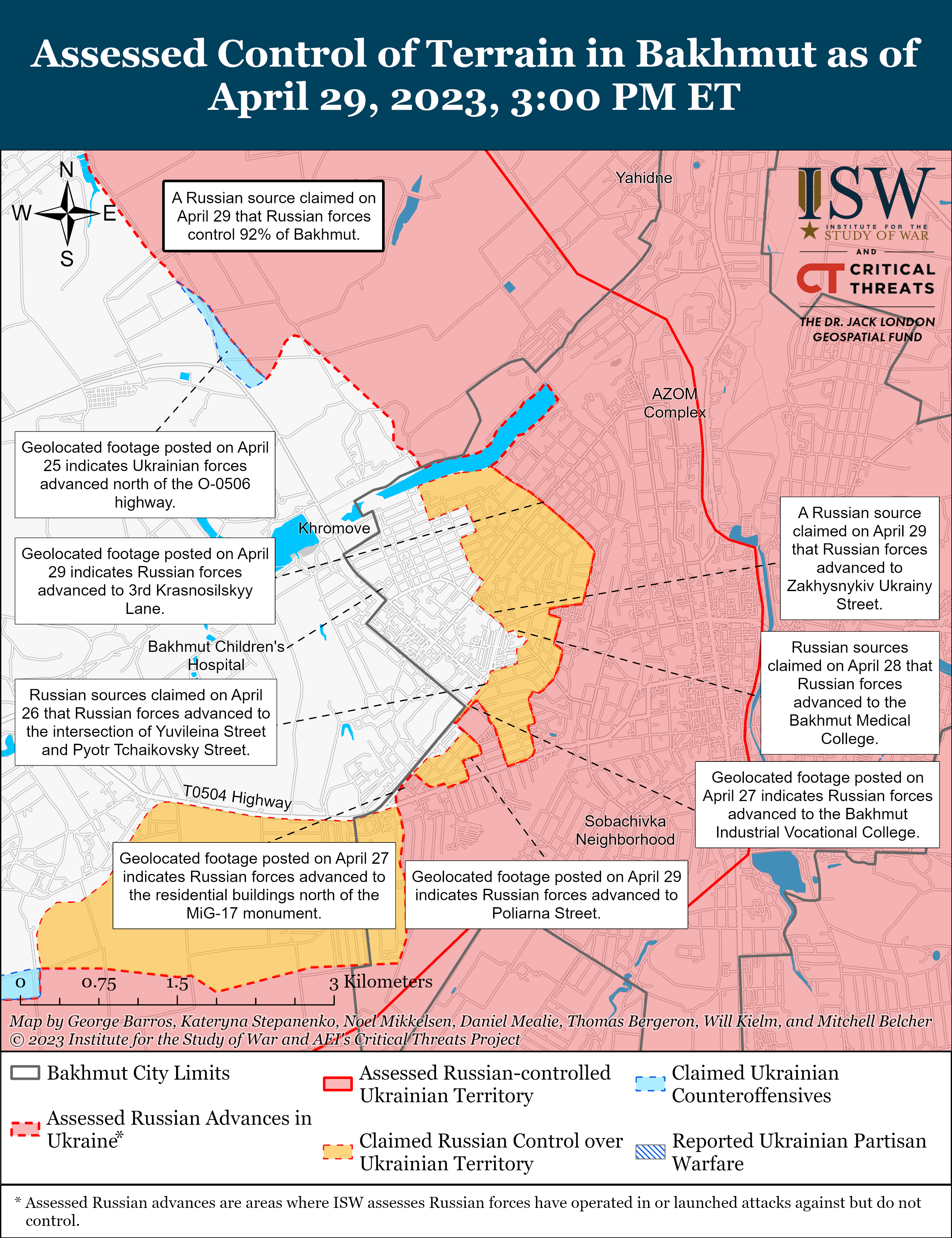 Росіяни безуспішно намагалися атакувати Авдіївку: карти боїв від ISW